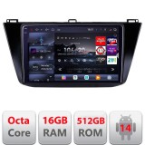 Navigatie VW Tiguan 2016- Edotec Kit-5883 8 core QLED 2K 16+512GB 360 Android Waze USB Navigatie Internet Youtube Radio