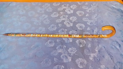 F802-Baston drumetie ALPENSTOSS Cap de Cerb plus 37 plachete Efigii orase Alpi. foto