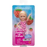 Papusa Barbie, Family&amp;Friends, Club Chelsea, Strawberry Dress, JJB33