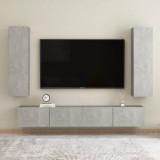 VidaXL Set comode TV, 4 buc., gri beton, PAL