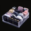 Suport Cosmetice, Model 8 Compartimente, Material Acrilic, Transparent, Dimensiuni 23x24x6.5cm, Oem