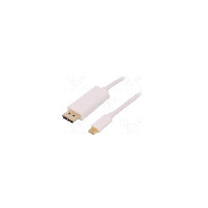 Cablu DisplayPort mufa, USB C mufa, DisplayPort 1.2, HDCP, USB 3.0, lungime 1m, {{Culoare izola&#355;ie}}, QOLTEC - 50412