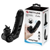 Vibrator pentru deget PRETTY LOVE Corbin Honey Finger, stimulare clitoris și punctul G, 10 funcții de vibrații, rezistent la apă, negru