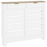 HOMCOM Capac pentru radiator, mască pentru radiator cu dulap rabatabil și poliță superioară, 108 x 19 x 95,5 cm, alb | Aosom Romania