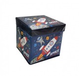 Cutie depozitare cu capac, Design Racheta, 24 litri,30x30x30 cm