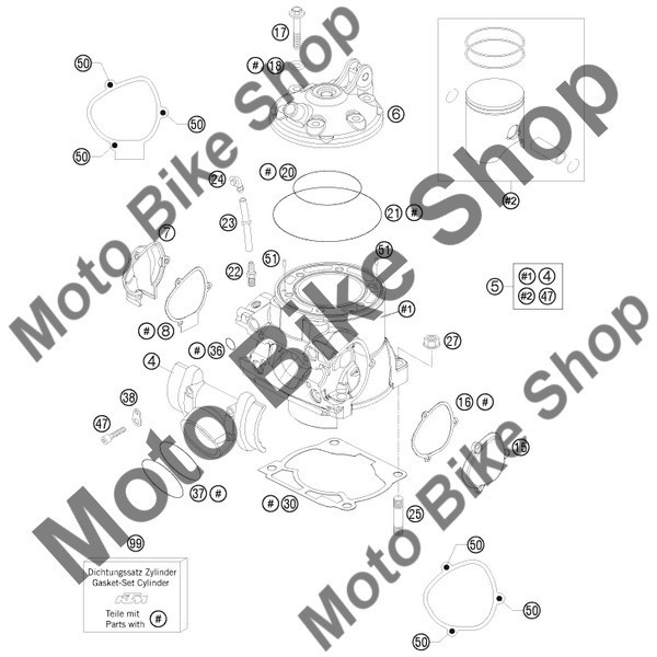 MBS O-ring chiuloasa 73,00X2,00 VITON KTM 250 EXC E-STARTER Europe 2010 #21, Cod Produs: 0770730020KT