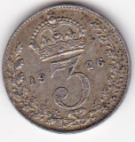 Marea Britanie 3 Pence George V 1926, Europa, Argint
