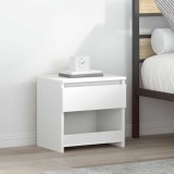 VidaXL Noptiere, 2 buc., alb, 40x30x39 cm, lemn prelucrat