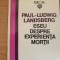 Eseu despre experienta mortii - Paul Ludwig Landsberg
