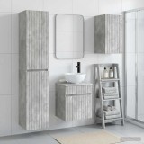 Cumpara ieftin Set dulap baie 3 buc. Gri Beton 33 x 34,5 x 160 cm