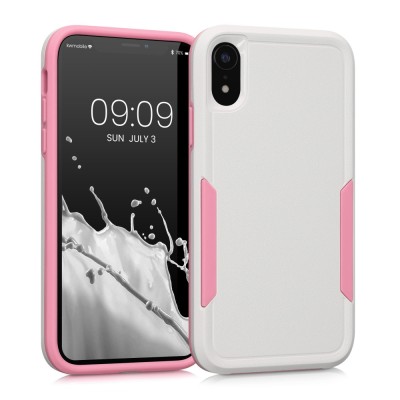 Husa Kwmobile pentru Apple iPhone XR, Silicon, Alb/Roz, 59195.02 foto