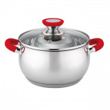 Cumpara ieftin Cratita Oliver Voltz OV51210N20, 20cm, 3.5 l, Inductie, Manere silicon, Inox / rosu