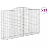 Cumpara ieftin Cosuri gabion arcuite 15 buc, 300x50x180/200 cm fier galvanizat