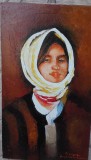 Tablou fata cu basma galbena semnat Cimpoesu dupa Grigorescu.