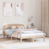 VidaXL Cadru de pat cu tăblie 140x190 cm Lemn masiv de pin