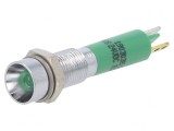 Lampă LED Control Verde 24VDC &Oslash;6mm Metal