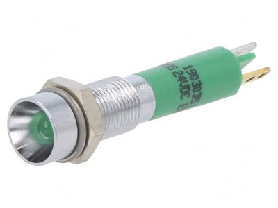 Lampă LED Control Verde 24VDC &amp;Oslash;6mm Metal foto