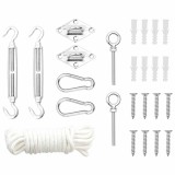 Cumpara ieftin Set accesorii parasolar, 9 piese, otel inoxidabil
