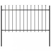 VidaXL Gard de grădină cu v&acirc;rf suliță, negru, 1,7 x 1 m, oțel