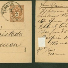 Austria 1886 Old postcard postal stationery Tarnow to Bremen Germany DB.414