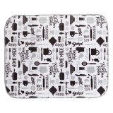 Suport absorbant textil pentru uscare vase tip prosop, alb/negru/gri, 50x40 cm