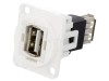 Conector Adaptor USB A Dublu Soclu, CLIFF, Plastic, USB 2.0, Montare Panou