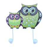 Cuier Perete Bufnite, 2 Agatatori, MDF Multicolor, 19cm, Modern, Hol