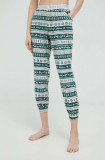 Hollister Co. pantaloni de pijama femei, culoarea verde, Hollister Co.