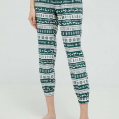 Hollister Co. pantaloni de pijama femei, culoarea verde