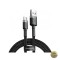 Cablu Date si Incarcare USB-A - USB-C Baseus Cafule 60W 0.5m Negru CATKLF-AG1