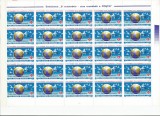 Rom&acirc;nia, LP 1295/1992, Ziua Mondială a Poștei - 9 octombrie, coală, MNH, Nestampilat