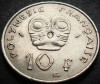 Moneda 10 Franci Polinezia Franceza 1975, Cod 440, Exotica, Numismatica