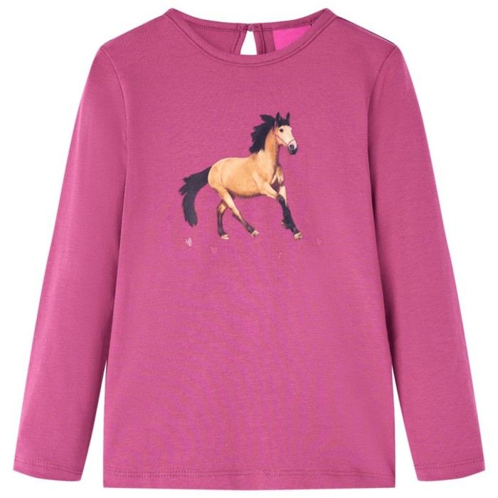 Tricou pentru copii cu m&acirc;neci lungi, zmeuriu, 116