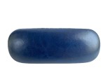 Toc / etui ochelari piele ecologica, 16 x 6 x 4 cm, Albastru