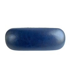 Toc / etui ochelari piele ecologica, 16 x 6 x 4 cm, Albastru