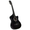 Chitara Clasica 38 Negru Cutaway 6 Corzi Tei Adulti Incepatori