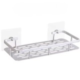 Cumpara ieftin Raft suspendat pentru baie si bucatarie, montare cu suport adeziv, stil modern, otel inoxidabil, 30.5 x 13 x 5.5 cm, argintiu