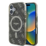 Husa iPhone 16 Plus originala Guess IML 4G Background MagSafe, maro, GUHMP16MH4DTEW