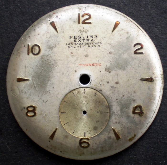 K.164 CADRAN CEAS FESTINA EXTRA ANCRE 17 RUBIS LA CHAUX-DE FONDS 33,8mm