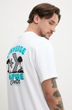 Converse tricou din bumbac barbati, culoarea alb, cu imprimeu, 10027346-A02