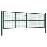 vidaXL Poartă de grădină din plasă, verde, 390 x 125 cm, oțel