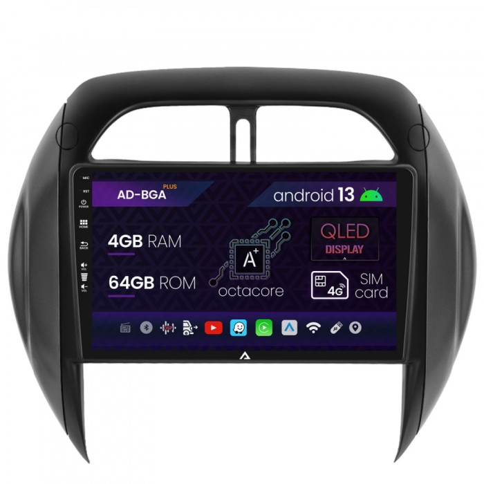 Navigatie Toyota RAV4 (2003-2005), Android 13, A-Octacore 4GB RAM + 64GB ROM, 9 Inch - AD-BGA9004+AD-BGRKIT109V4