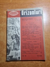 orizonturi februarie 1957 - redactor mihai sora,stiinta,medicina,cinema