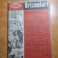 orizonturi februarie 1957 - redactor mihai sora,stiinta,medicina,cinema