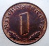 2.575 GERMANIA WWII 1 REICHSPFENNIG 1939 D XF/AUNC, Europa, Bronz