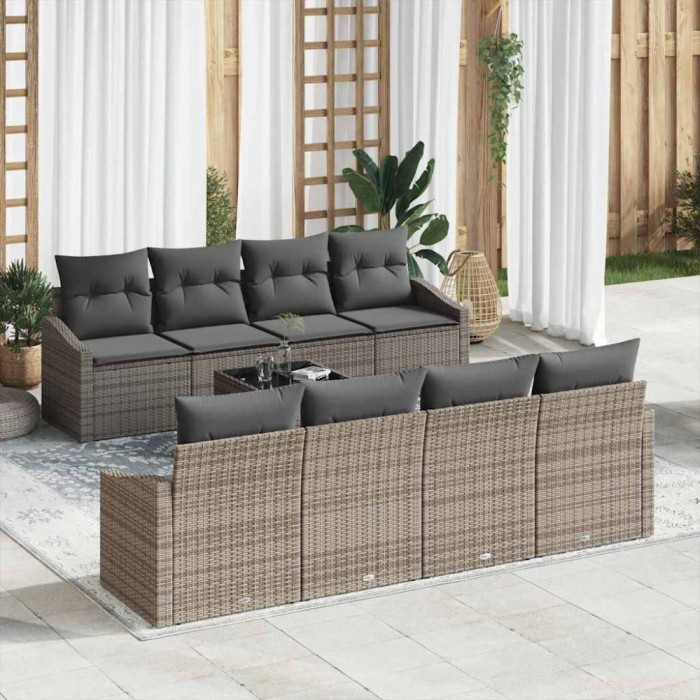 vidaXL Set de canapele pentru grădină Manual 7 pcs Gri 55 x 55 x 37 cm 3355318