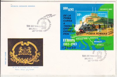 bnk fil FDC 100 ani de la prima cursa Orient Express 1883 1983 foto