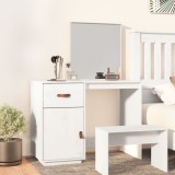 vidaXL Masă de toaletă, alb, 95x50x134 cm, lemn masiv de pin