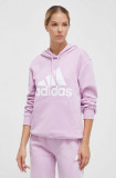 Adidas bluza femei, culoarea roz, cu glugă, cu imprimeu