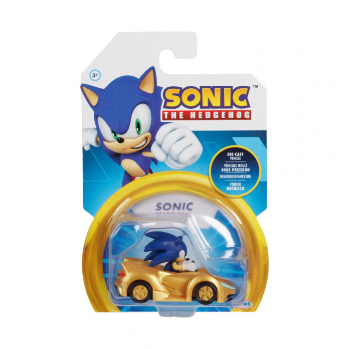 Nintendo Sonic - Vehicul din metal cu figurina 1:64, Sonic, S5